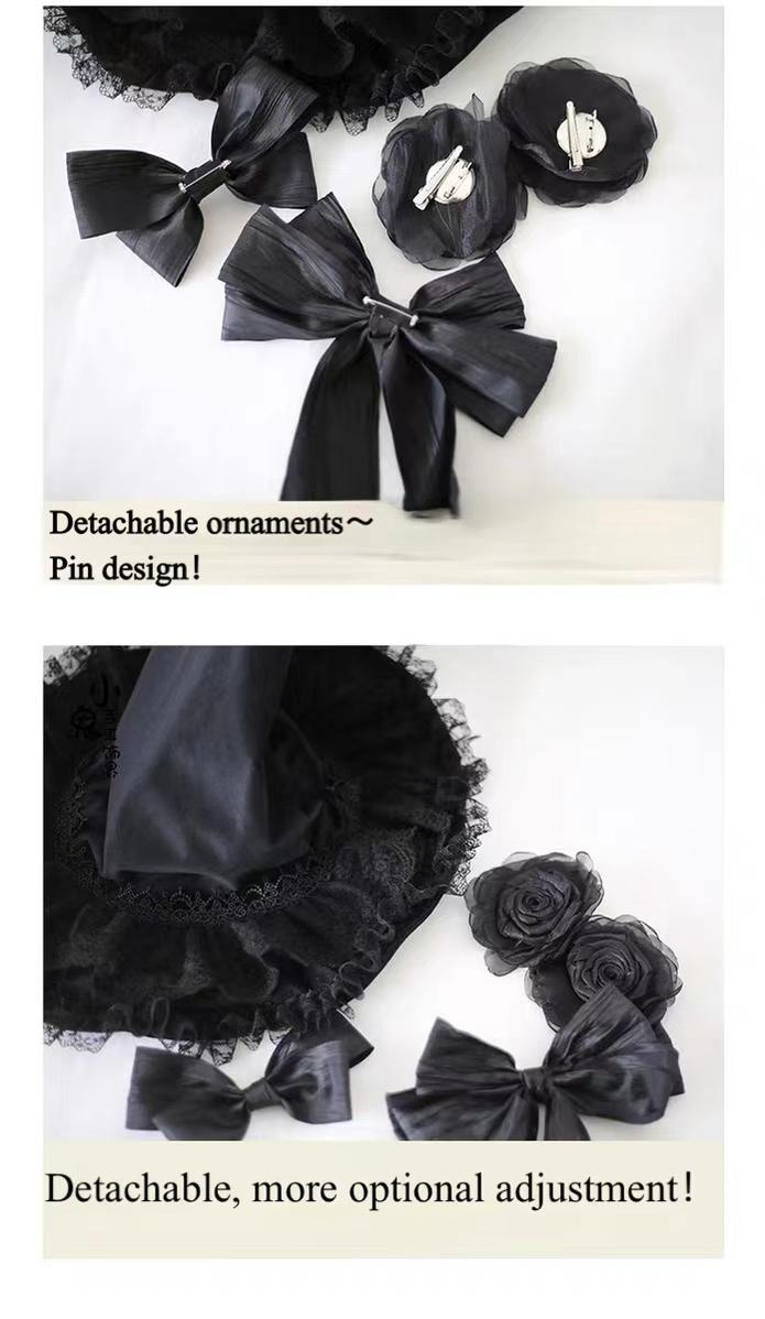 Xiaogui - Halloween Gothic Lolita Witch Hat Bow Velvet BNT