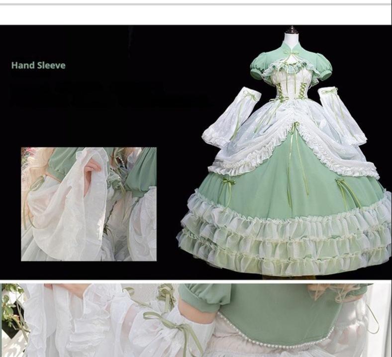 Daydream Whisper - Toting Basil - Wedding Lolita Dress Accessories Bolero Necklace Cuffs Side Clip