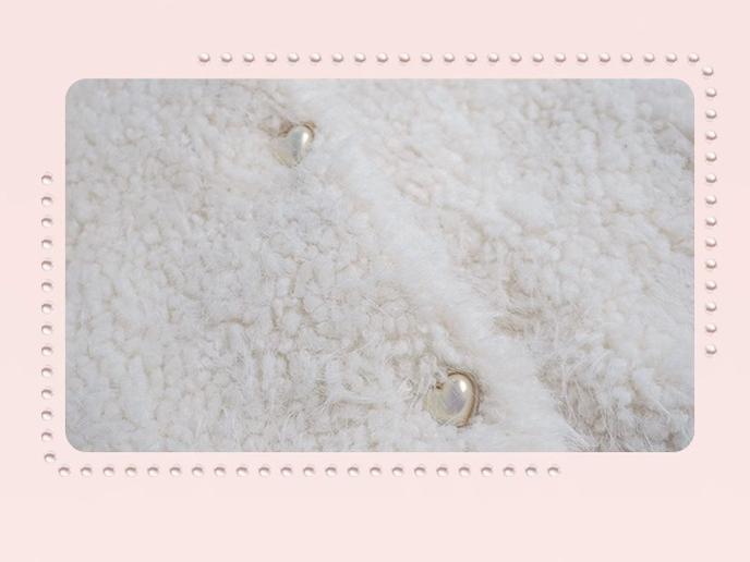 Yingtang - Plus Size Lolita Christmas Plush Coat Dress Set