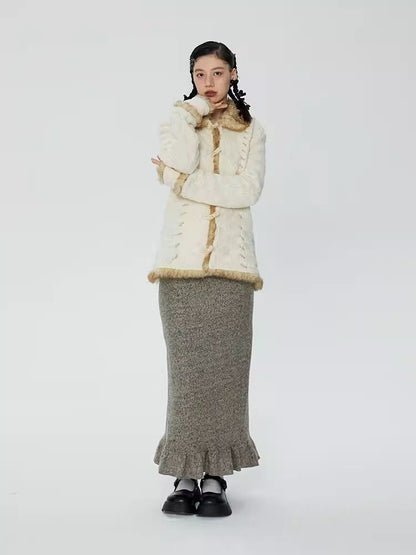 Cowl Button Sweater Knit Jacket【s0000006246】