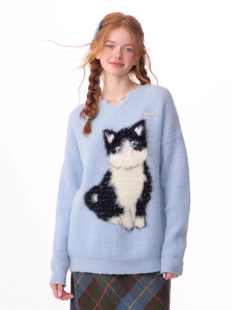 Soft thick thin cute cat sweater【s0000006144】