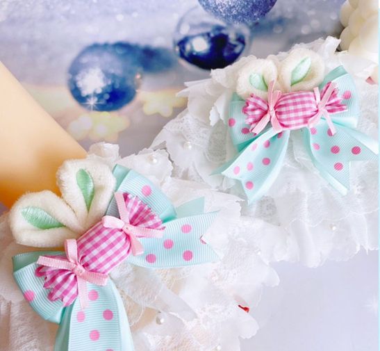 Sweetheart Endless - Sweet Lolita Cuffs Handmade Multicolor Rabbit Ears