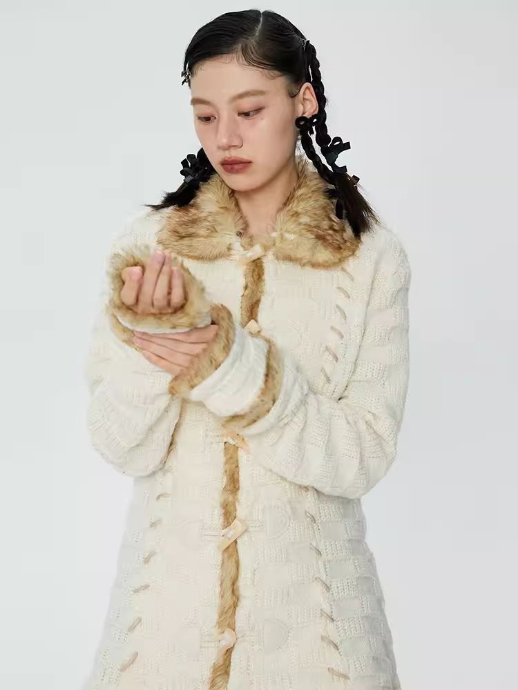 Cowl Button Sweater Knit Jacket【s0000006246】