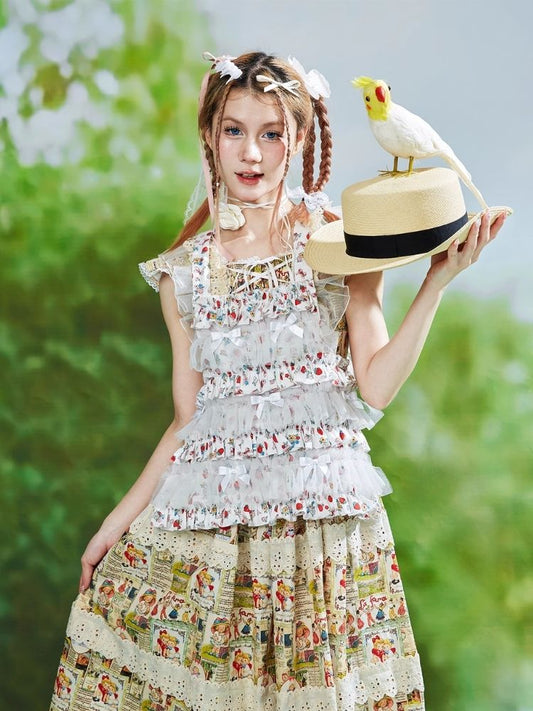 Layering With Bow White Crushed Flower Girl Apron【s0000008235】