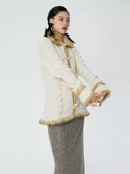 Cowl Button Sweater Knit Jacket【s0000006246】