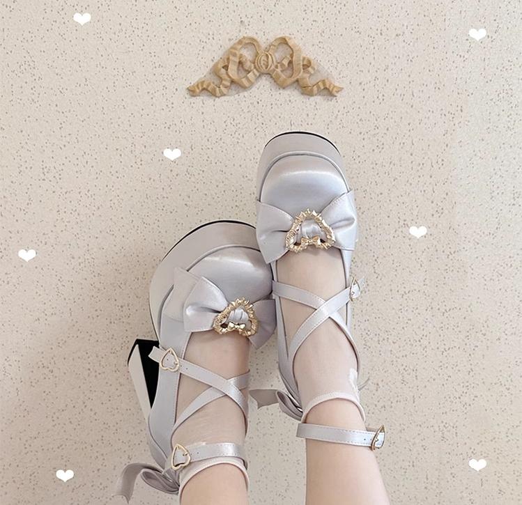 Cheesecake - Mousse Heart - Sweet Lolita High Heel Shoes Mary Jane Love Heel Shoes