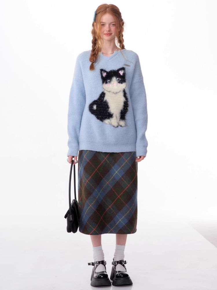 Soft thick thin cute cat sweater【s0000006144】