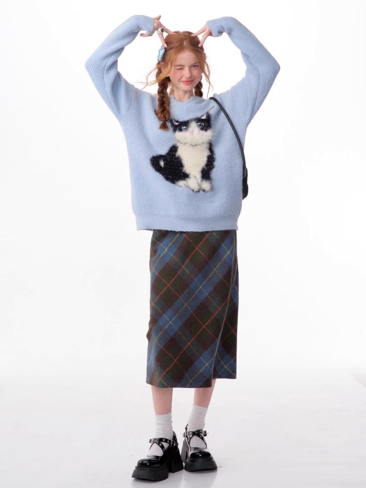 Soft thick thin cute cat sweater【s0000006144】