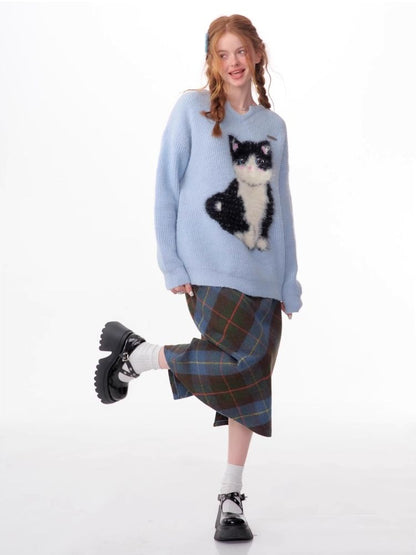 Soft thick thin cute cat sweater【s0000006144】