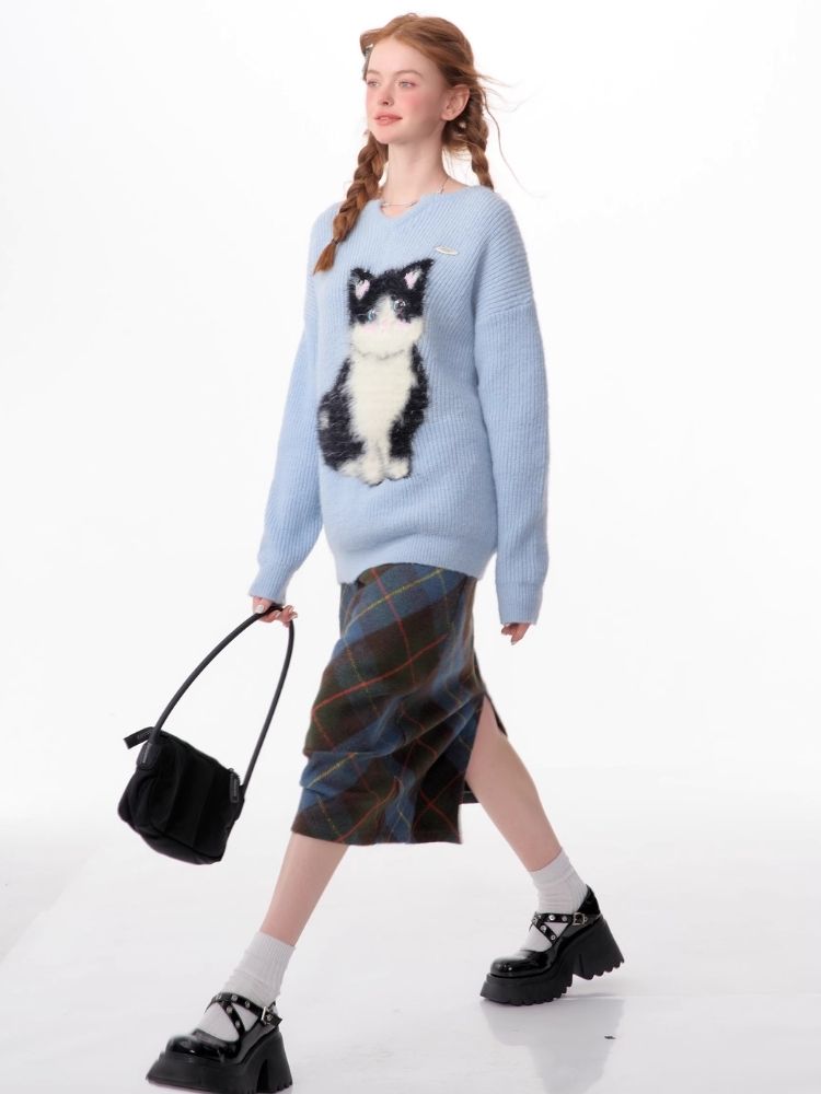 Soft thick thin cute cat sweater【s0000006144】