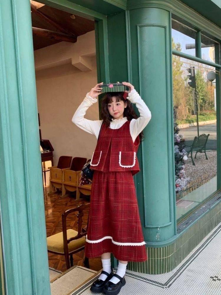 Holiday Vibe Sense Plaid Two Piece Set【s0000005875】