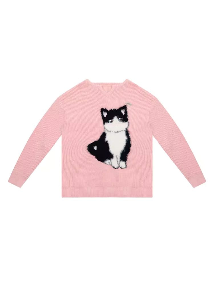 Soft thick thin cute cat sweater【s0000006144】