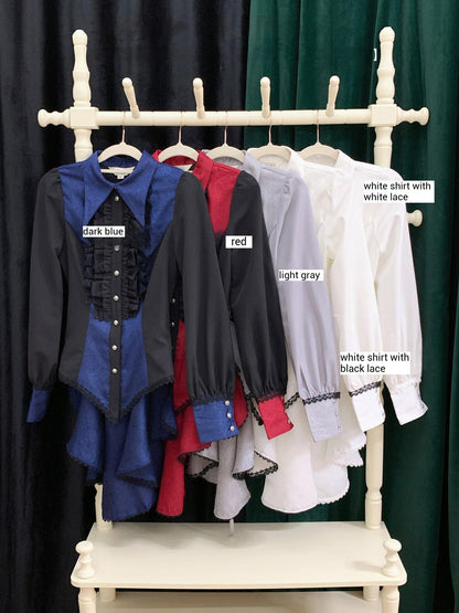 Little Dipper - Cold Rice - Ouji Lolita Shirt With Spiderweb Pattern in Several Versions