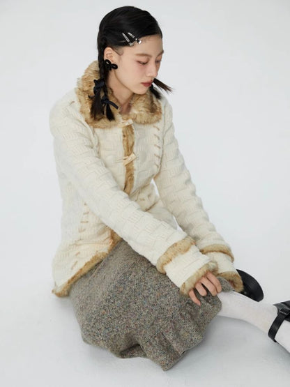Cowl Button Sweater Knit Jacket【s0000006246】