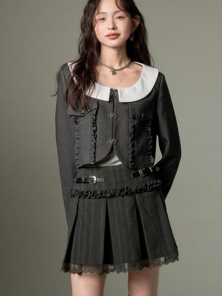 College Style Lace Short Coat【s0000003272】