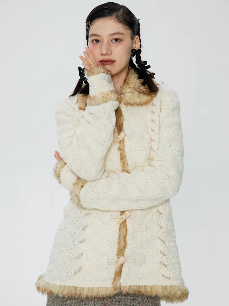 Cowl Button Sweater Knit Jacket【s0000006246】