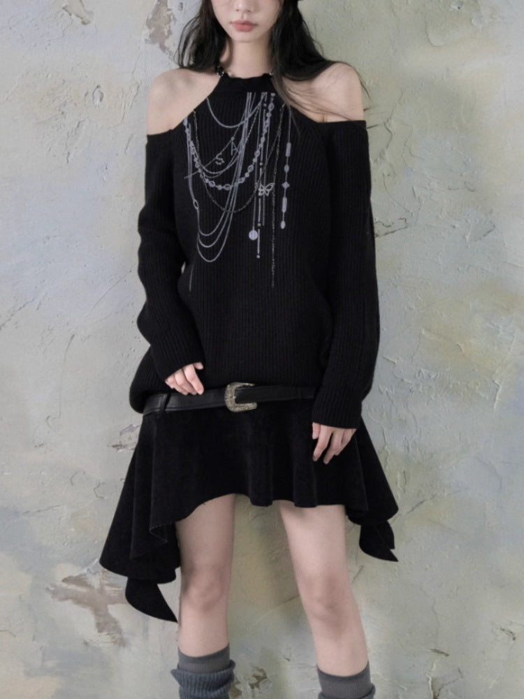 Belt Accent Irregular PU Leather Switching Mini Skirt【s0000004401】