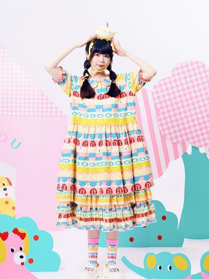 Showa Girl Original Print Cake Dress 【s0000002882】