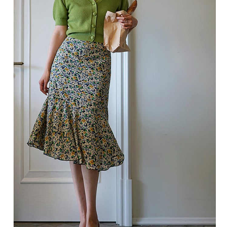 Vintage skirt dripping with flower drops