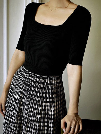 retro plaid skirt