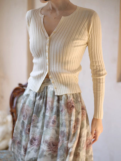 Lady's Slim Knit Cardigan