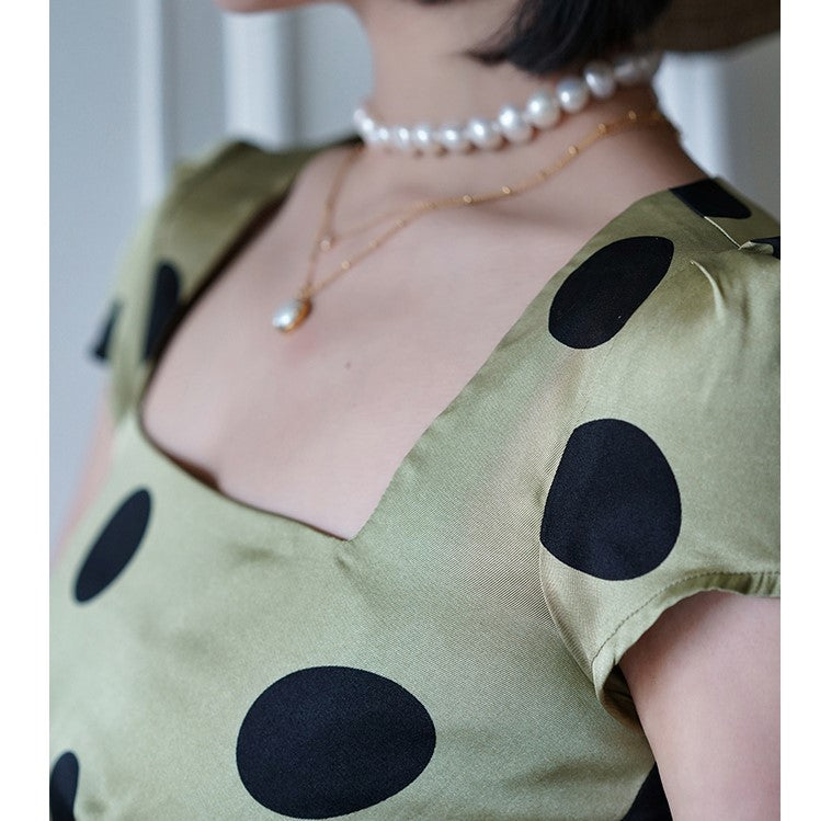 Duchess polka dot vintage blouse