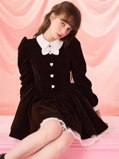 Bubble Sleeve Waist Slim Long Sleeve Dress【s0000006963】