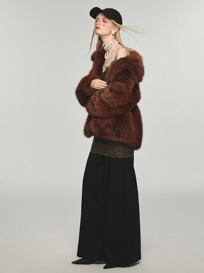 Fake Fur Gradient Windproof Loose Coat【s0000005004】
