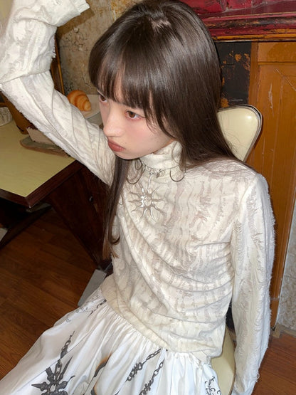 Ripped Turtleneck Long Sleeved Bottoming Shirt【s0000003882】
