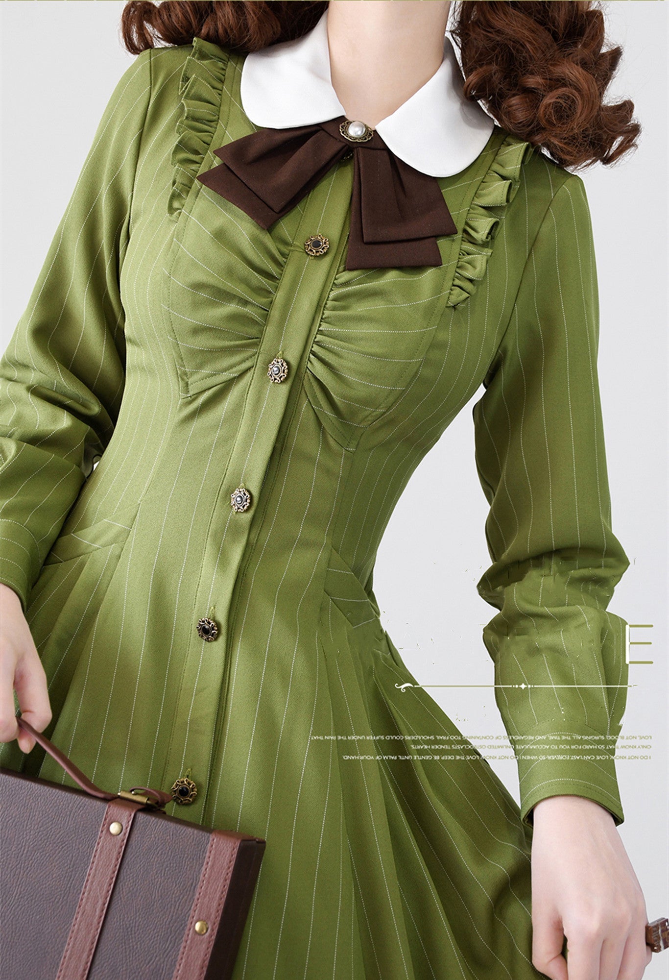 Forest Wardrobe - Winter Lolita Classic Front Open Stripe OP