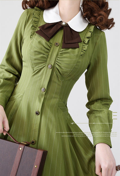 Forest Wardrobe - Winter Lolita Classic Front Open Stripe OP