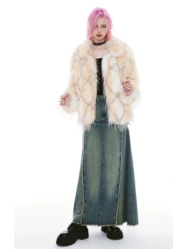 Denim Low Waist Long Half Skirt【s0000004967】