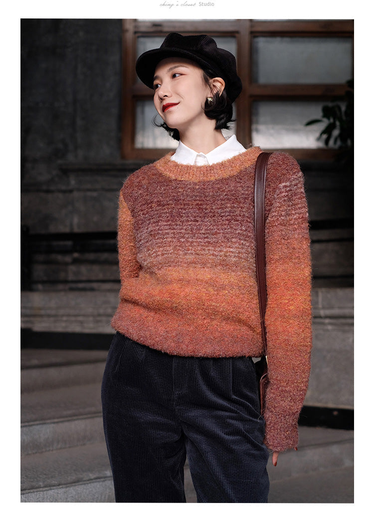 color gradation knit sweater