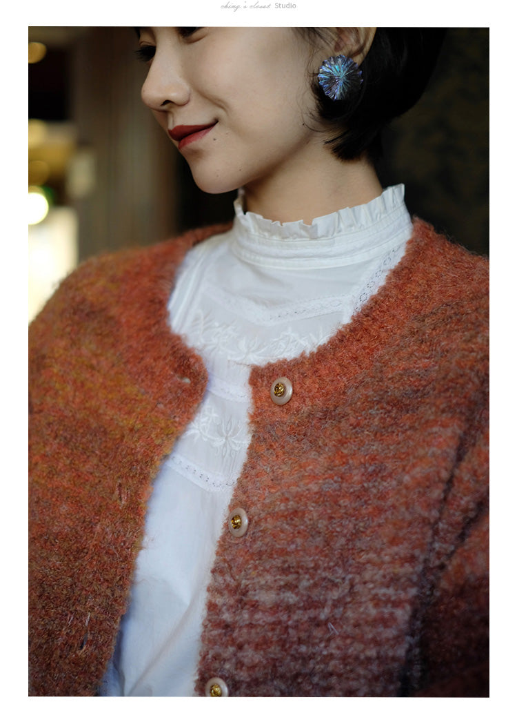 color gradation knit cardigan