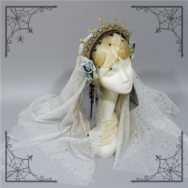 Foxcherry-Palace Retro Gorgeous Lolita headdress Multicolors