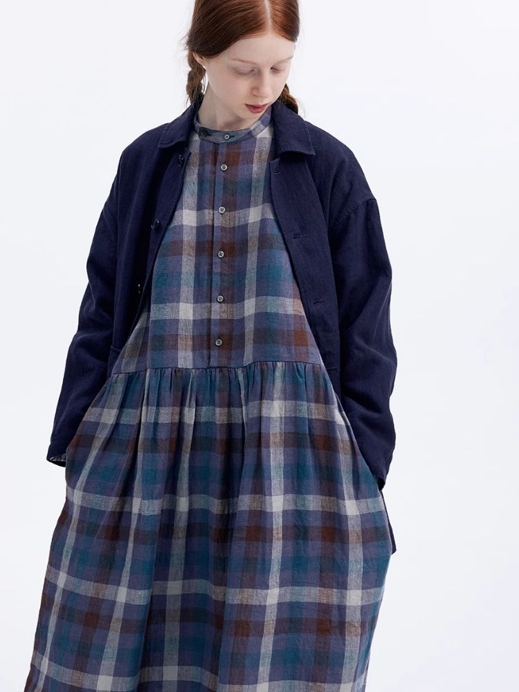 Plaid Long Sleeve Dress【s0000007953】