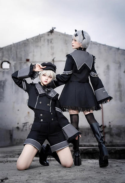 CastleToo - Rules of the Otherworld - Gothic Ouji Lolita Shorts Set with Embroidery Jacket