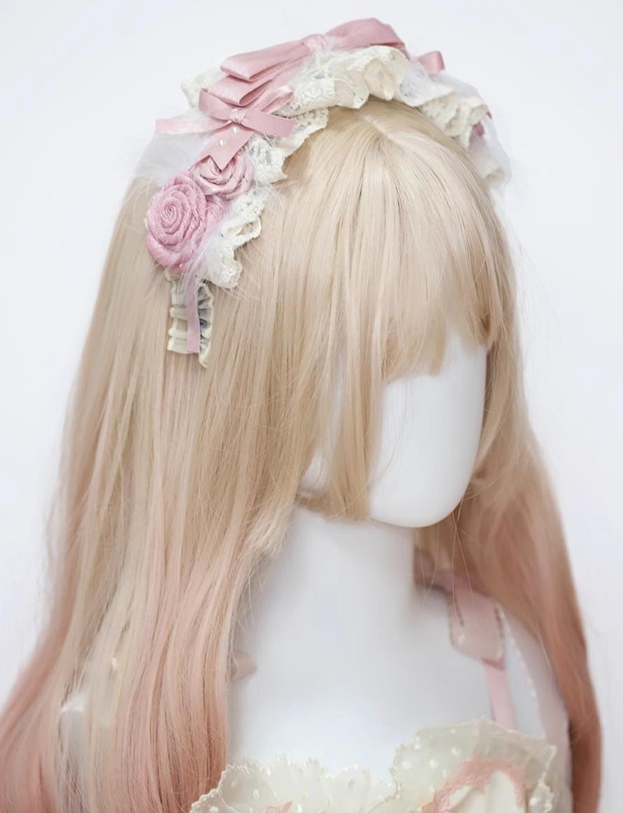 The Accessories' Story - Satin Ballet - Sweet Lolita Headdress Feather Bow