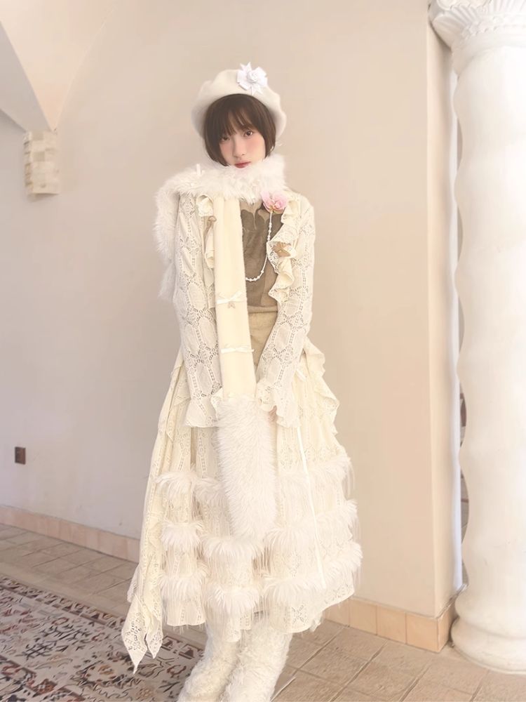 Sheer Knit Strapless Long Sleeve Top【s0000004900】