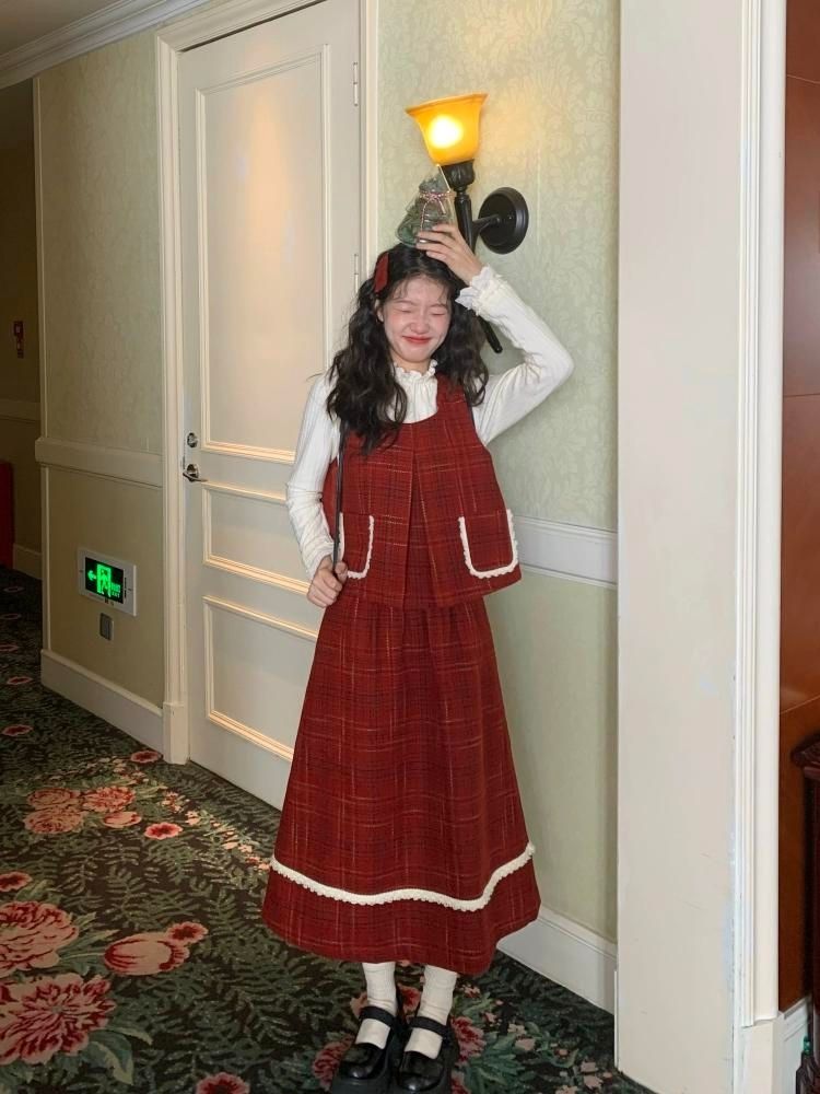 Holiday Vibe Sense Plaid Two Piece Set【s0000005875】