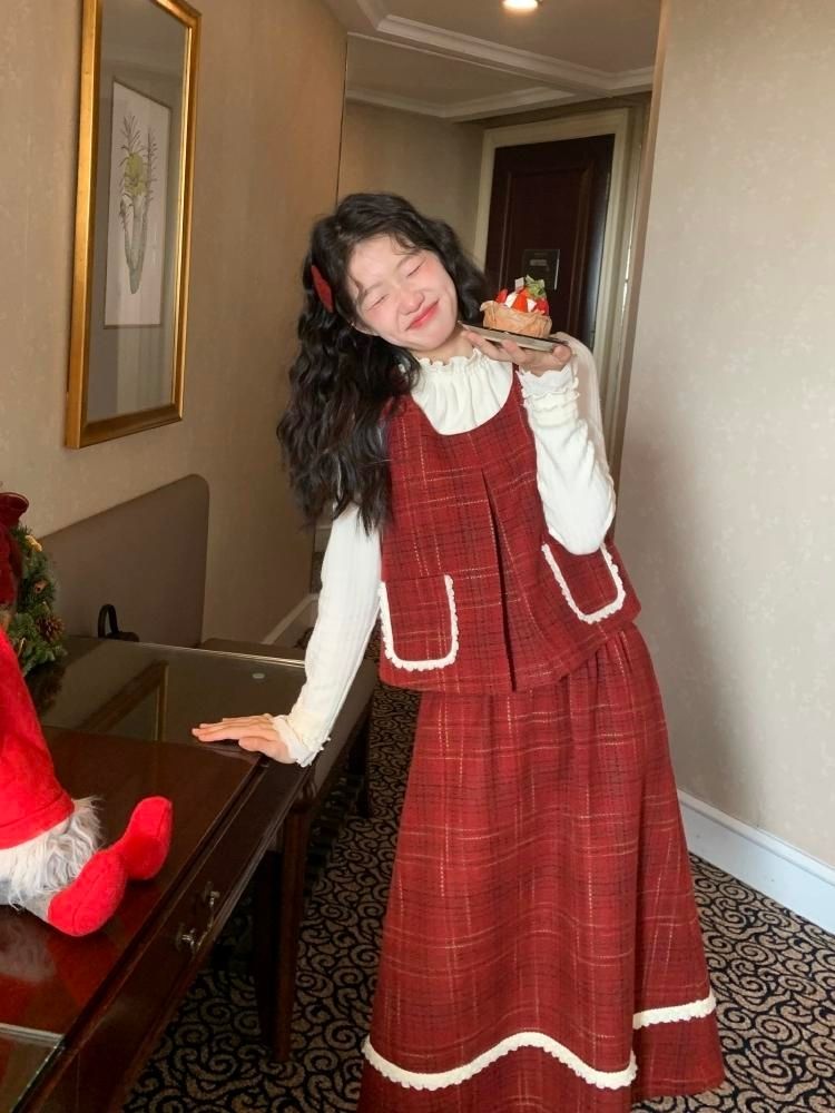 Holiday Vibe Sense Plaid Two Piece Set【s0000005875】