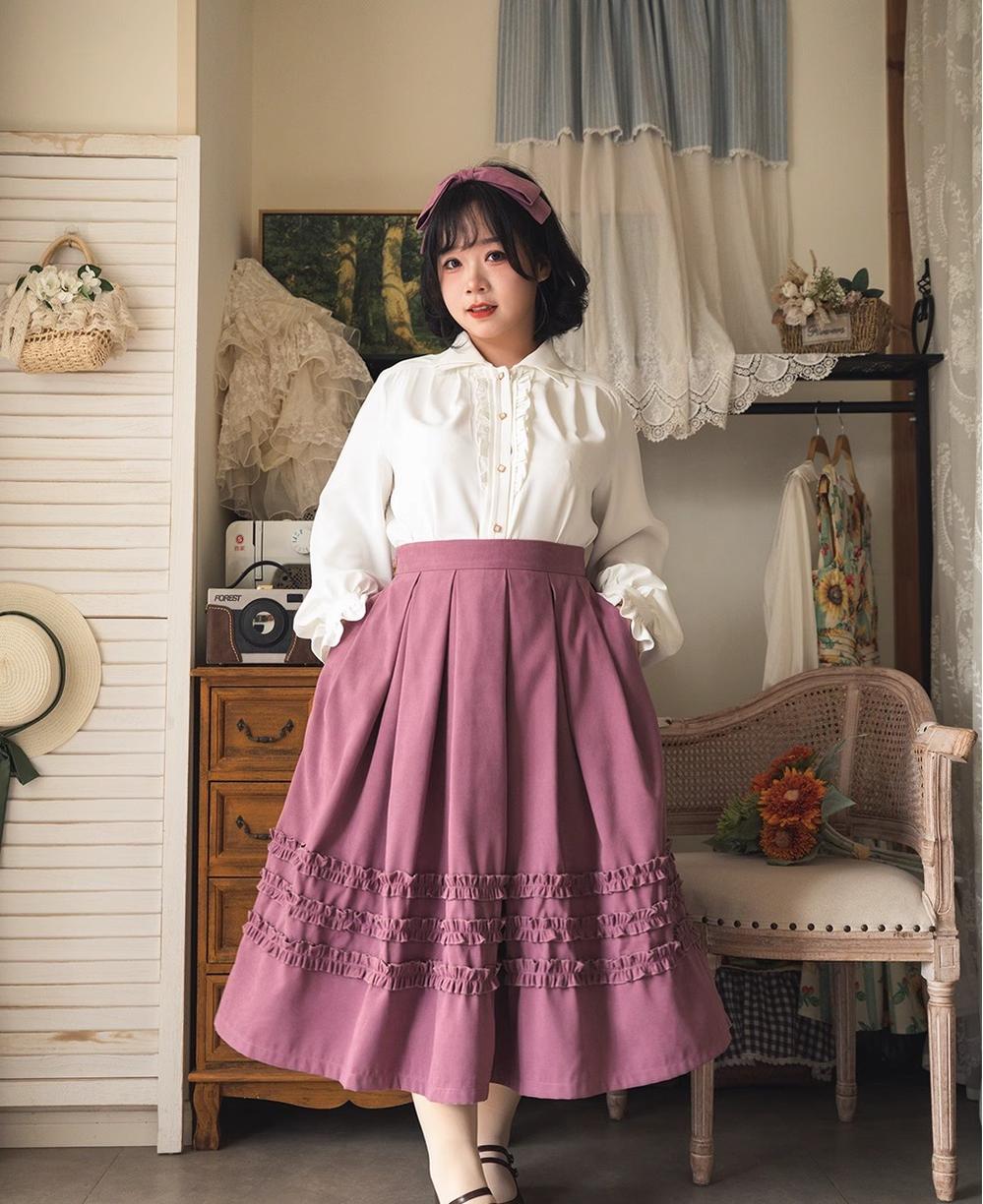 Forest Wardrobe - Forest Basket - Elegant Lolita Skirt Mushroom Edge Skirt Retro Classic