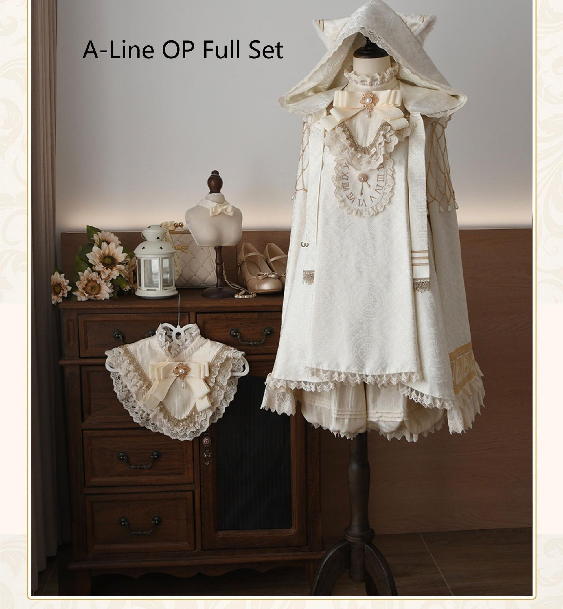 LizBird - Reincarnation of Time - Elegant Lolita OP Set with Waist-Cinching and A-Line Styles