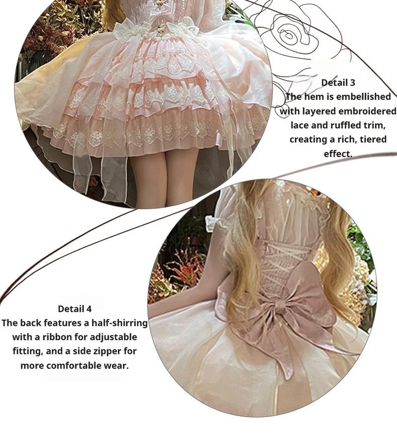 ZhiJinYuan - Tears of the Rose - Sweet Lolita JSK Mini Lolita Ballet Short Dress