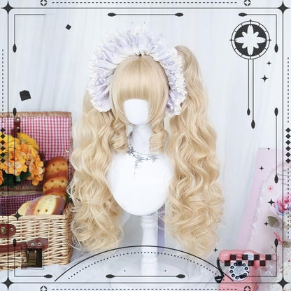 Dalao Home - Blonde Sweet Lolita Wig With Roman Roll & Double Ponytails