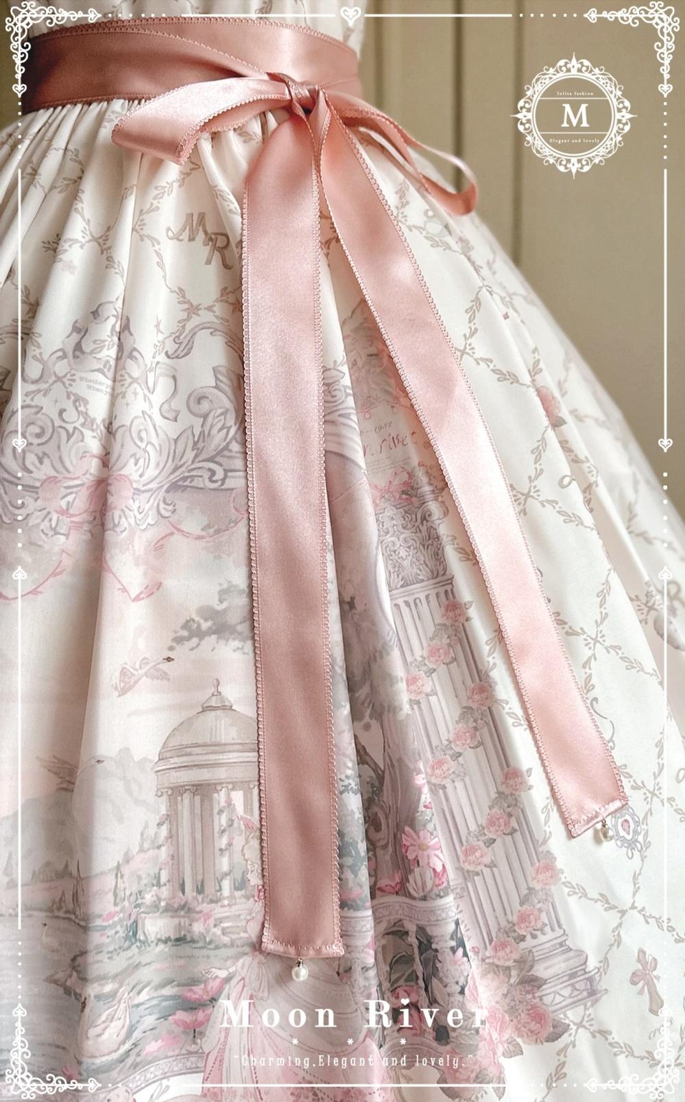 Moon River - Swan Lake Mirror - Pink Sweet Lolita Print JSK Dress