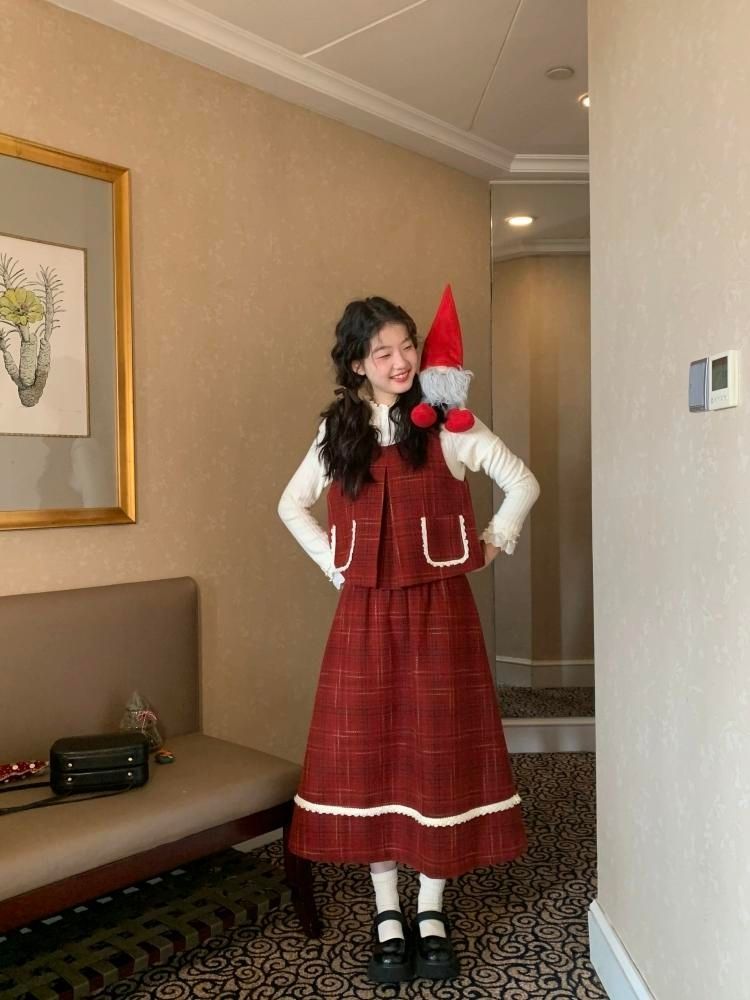 Holiday Vibe Sense Plaid Two Piece Set【s0000005875】