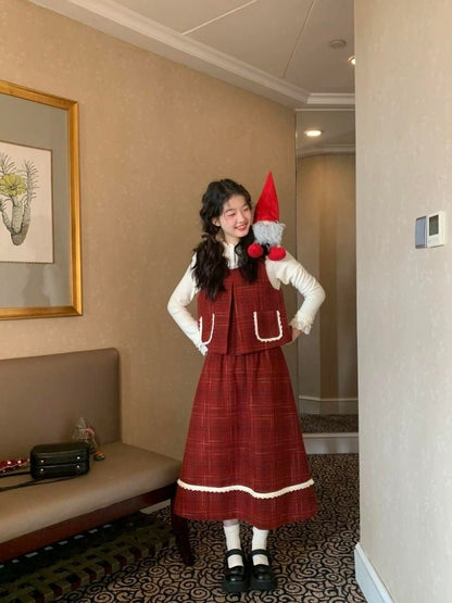 Holiday Vibe Sense Plaid Two Piece Set【s0000005875】