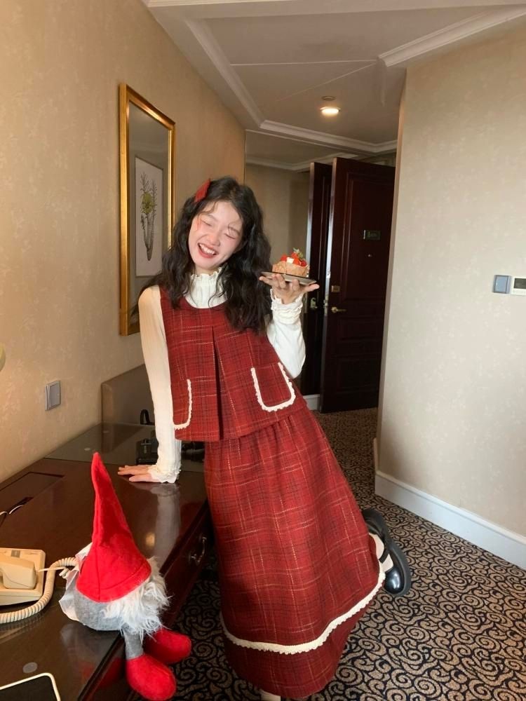 Holiday Vibe Sense Plaid Two Piece Set【s0000005875】