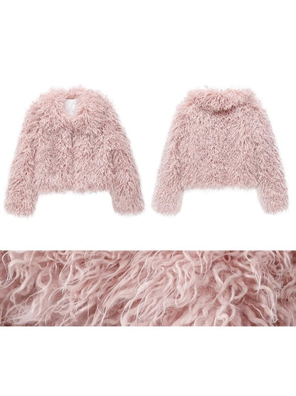 Multi-color long hair eco-friendly fur coat【s0000004974】